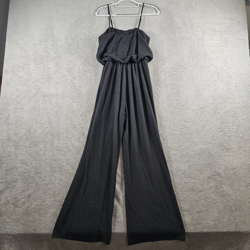Neely Black Wide Leg Blouson Jumpsuit Sleeveless Spaghetti Strap Small USA
